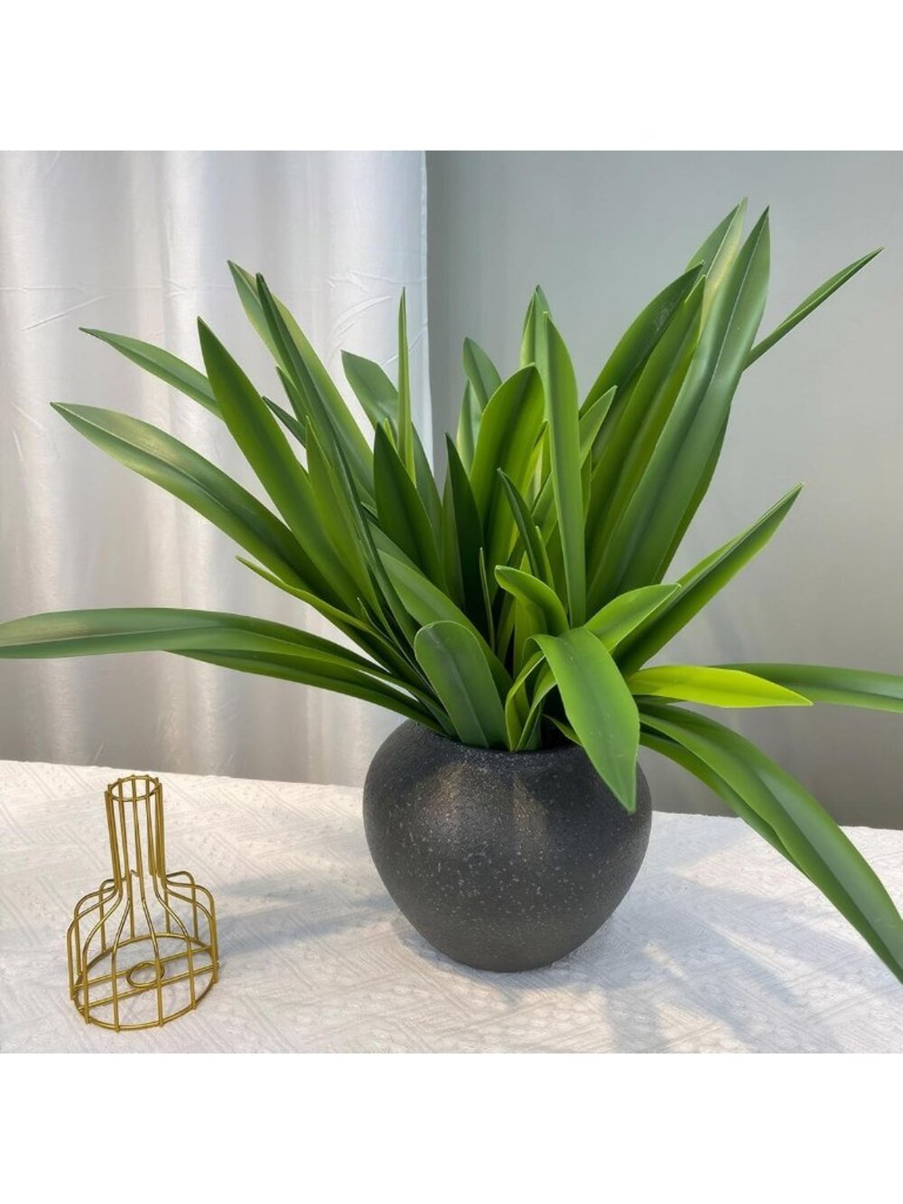 9pcs Realistic 17" Artificial Cymbidium Leaves - Faux Green Plants for Home